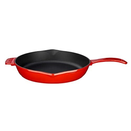 Lava Metal Döküm Kızartma Tavası, 28 Cm, Kırmızı/Siyah