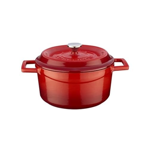 Lava Metal Döküm Yuvarlak Tencere, 20 Cm, Kırmızı