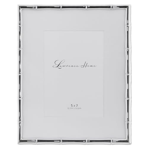Lawrence Frames Bambu Tasarım Metal Çerçeve, 8x10, Mat 5x7, Gümüş