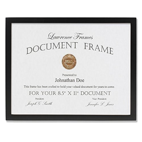 Lawrence Frames Black Wood Certificate Picture Frame, Gallery Collection, 22cm by 28cm - Seçenekler: 2.5x3.5, 4x5, 4x6, 6x8, 8x10, 8x12, 8.5x11