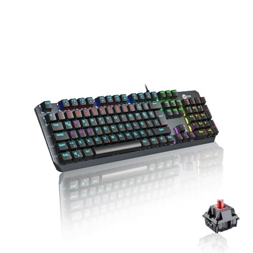 Lecoo GK301 USB Kablolu Red Switch Mekanik Oyuncu Klavyesi - Makro Tuş Atamalı, RGB LED Aydınlatmalı, QWERTY Türkçe Tuş Dizilimi, Gaming Türkçe Q Klavye Metalik Gri