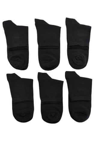 Leement socks Erkek 6 Çift Ince Yazlık Yarım Konç Çorap Yumuşak Dokulu Dikişsiz Pamuklu siyah -1