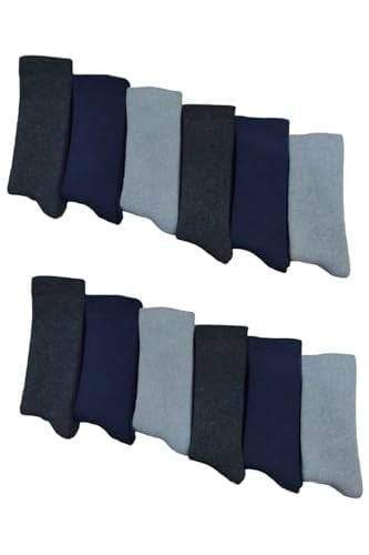 Leement socks Erkek Kışlık Termal Çorap Içi Havlu Premium Seri 12 Çift Siyah -1