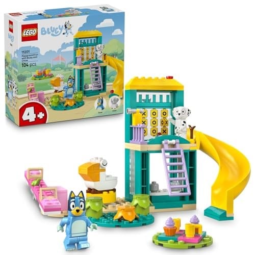 LEGO Bluey: Bluey ve Chloe ile Oyun Parkı Eğlencesi 11201 | 4 Yaş ve Üzeri Çocuklar için Bluey ve Chloe Minifigürleri İçeren Yaratıcı Oyuncak Yapım Seti, Hediye Fikri (104 Parça)
