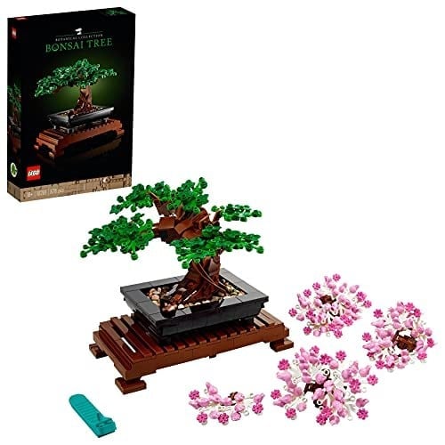 LEGO Botanicals Bonsai Ağacı 10281 – Yetişkinler için Yeşil Yapraklar veya Pembe Çiçeklerle Oluşturulabilen Değiştirilebilir Parçalar İçeren Model Yapım Seti, Sevgililer Günü Hediye Fikri (878 Parça)