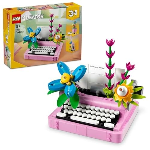 LEGO Creator 3’ü 1 Arada Çiçekli Daktilo 31169-8 Yaş ve Üzeri Çocuklar için Keytar veya Saksıya Dönüşebilen Yaratıcı Oyuncak Yapım Seti, Doğum Günü Hediyesi (363 Parça)