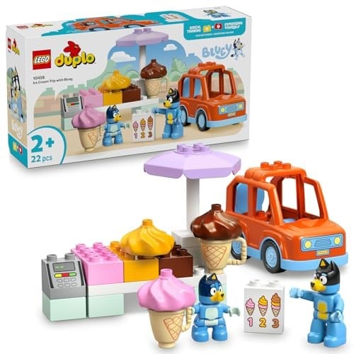 LEGO DUPLO Bluey ile Dondurma Gezisi 10458 | 2 Yaş ve Üzeri Çocuklar için 2 Figür İçeren Oyuncak Yapım Seti, Doğum Günü Hediye Fikri (22 Parça)
