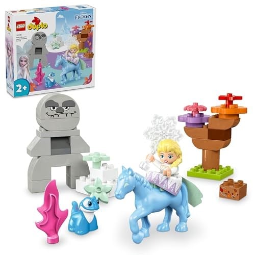 LEGO® DUPLO │ Disney Elsa ve Bruni Büyülü Ormanda 10418, 2 Yaş ve Üzeri Çocuklar için Elsa Mini Bebek Figürü İçeren Eğitici Oyuncak Yapım Seti, 31 Parça