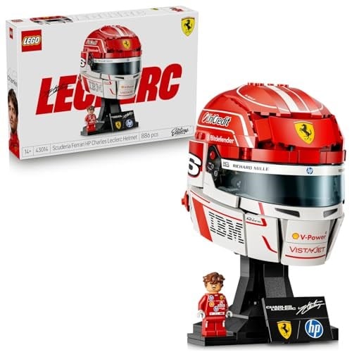 LEGO Editions Scuderia Ferrari HP Charles Leclerc Kaskı 43014 | 14 Yaş ve Üzeri Çocuklar için Minifigür ve İmzalı Markalı Levha İçeren Yaratıcı Oyuncak Yapım Seti, Hediye Fikri (886 Parça)