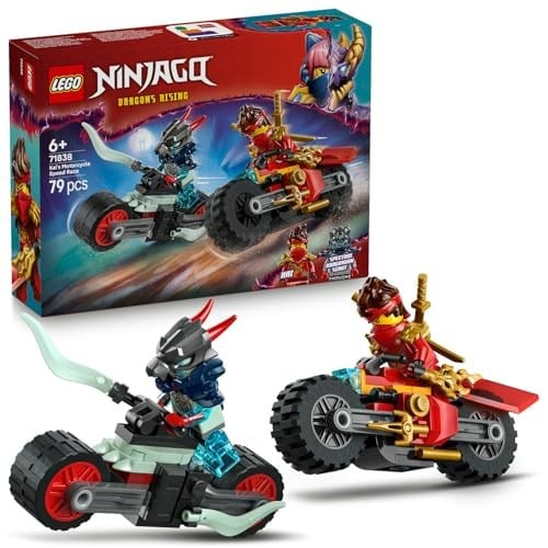 LEGO NINJAGO Kai’nin Motosiklet Hız Yarışı 71838-6 Yaş Üzeri Kız ve Erkek Çocuklar için Kai'nin Yarış Motosikleti ile İfrit Motosikleti ve 2 Minifigür İçeren Yaratıcı Oyuncak Yapım Seti (79 Parça)