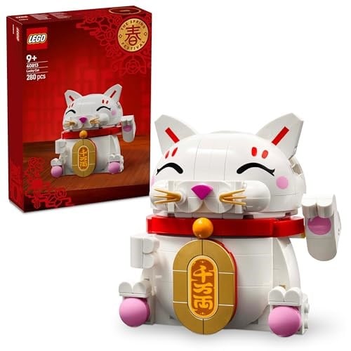 LEGO Şanslı Kedi 40813-9 Yaş ve Üzeri Çocuklar için Yaratıcı Oyuncak Yapım Seti, Doğum Günü Hediyesi (280 Parça)