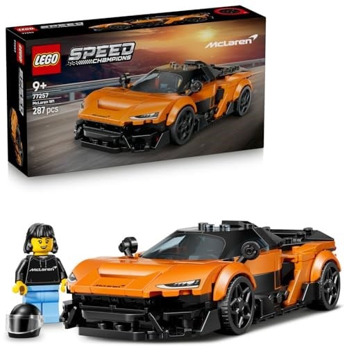 LEGO Speed Champions McLaren W1 Gerçek Süper Araba 77257 | 9 Yaş ve Üzeri Çocuklar için McLaren Kıyafetli Sürücü Figürü İçeren Oyuncak Yarış Arabası Yapım Seti, Hediye Fikri(287 Parça)