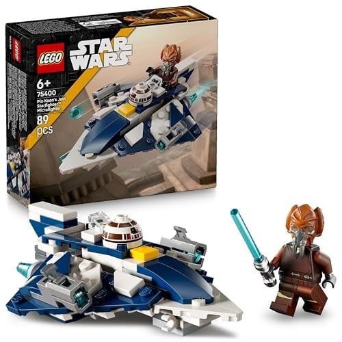 LEGO Star Wars: Klon Savaşları Plo Koon'un Jedi Starfighter Mikro Savaşçısı 75400-6 Yaş ve Üzeri Çocuklar için LEGO minifigür Kokpiti ve 2 Mermi Atıcı İçeren Yaratıcı Oyuncak Yapım Seti (89 Parça)