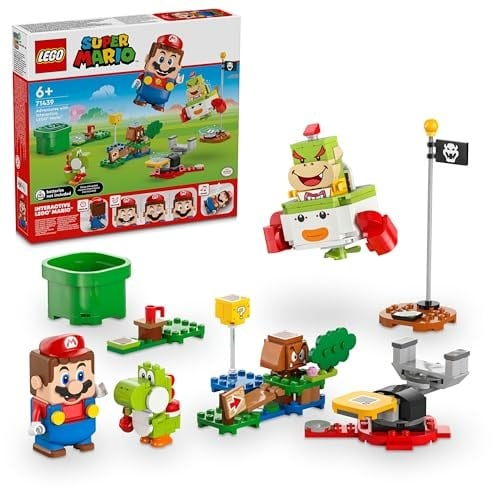 LEGO Super Mario İnteraktif LEGO Mario ile Maceralar 71439-6 Yaş ve Üzeri Kız ve Erkek Çocukları için Yoshi Oyuncağı ile Bowser Jr'ın Araba Seti, Oyun Severlere Doğum Günü Hediyesi Fikri (218 Parça)