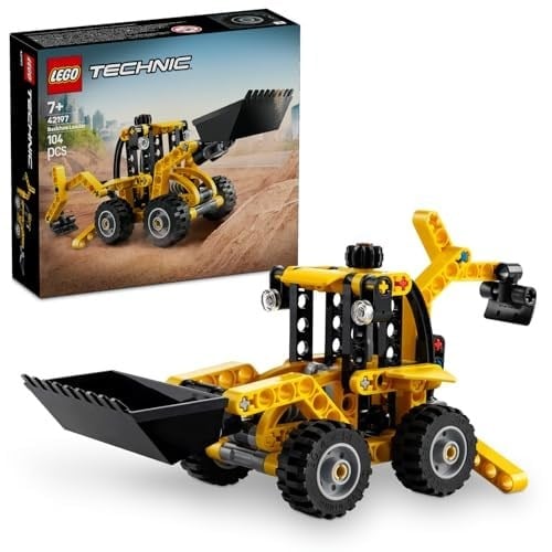 LEGO Technic Kazıcı Yükleyici 42197 – 7 Yaş ve Üzeri Kız ve Erkek Çocukları için Arka Kazıcı, Kepçe ve Dengeleyici İçeren Yapım Seti, Hediye Fikri (104 Parça)