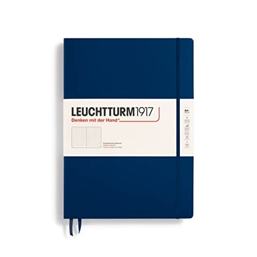Leuchtturm1917 Master Klasik (A4+), 235 Sayfa Not Defteri, Noktalı, Lacivert - Seçenekler: Dotted, Kariert, Liniert, şeffaf