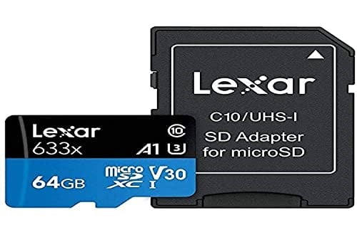 Lexar 64GB 633x MicroSDXC UHS-I U3 100/45 MB/sn Yüksek Performanslı MicroSD Hafıza Kartı