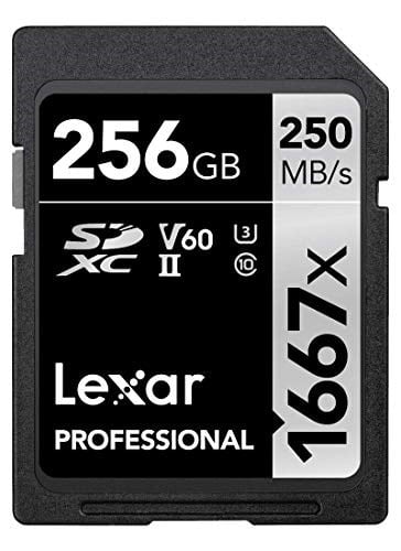 Lexar Professional 1667x SD Kart 256 GB, SDXC UHS-II Bellek Kartı, 250 MB/s'ye kadar Okuma, 120 MB/s'ye kadar Yazma, Sınıf 10, U - Seçenekler: 800x, 800x PRO, 1667x, 2000x, SILVER, SILVER PRO, 64GB...