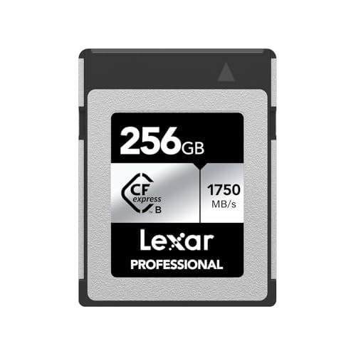 Lexar Professional SILVER Serisi 256 GB CFexpress Kart, Tip B CFe Kart, 1750 MB/s'ye kadar Okuma Hızı, PCIe Gen3x2 özellikli CF Kart, DSLR ile uyumlu, X - Seçenekler: CFexpress Tipi A SILVER Serisi...