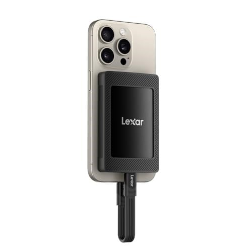 Lexar SL500M Manyetik Setli 1 TB Harici Taşınabilir SSD, Taşınabilir SSD USB3.2 Gen2, 2000 MB/s'ye Kadar Okumada Kompakt Harici Katı Hal Sürücüsü iPhone 16 Serisi/Mac/PS5/Laptop/PC ile