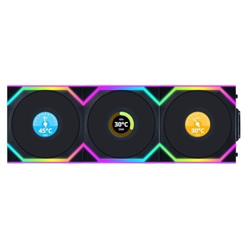 Lian Li UNI FAN REVERSE SL WIRELESS LCD 3x120mm RGB Kablosuz Kasa Fanı Siyah