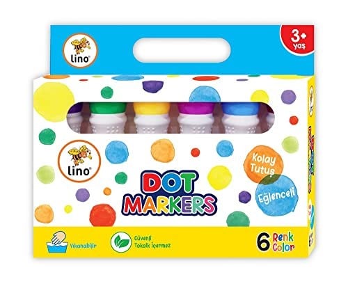 Lino Dot Markers 6' lı Yıkanabilir Boya