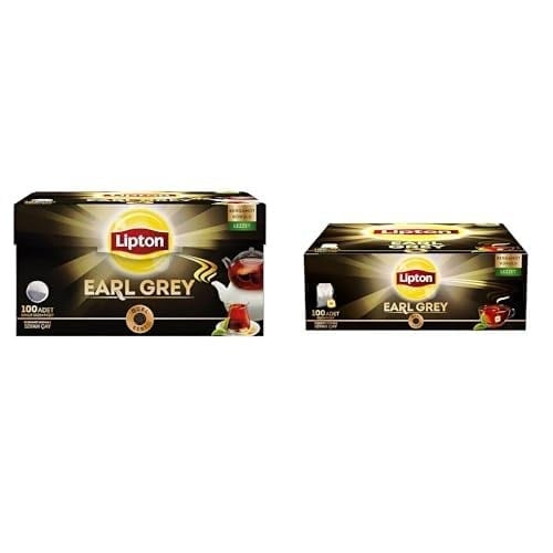 Lipton Earl Grey 100'lü Demlik Süzen Poşet Bergamot Aramolı Siyah Çay & Bardak Poşet Çay