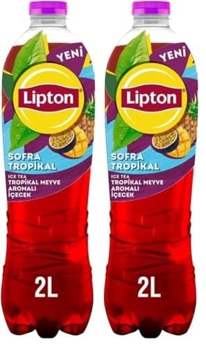 Lipton Ice Tea Tropikal Meyve Aromalı Soğuk Çay, Pet, 2 Litre 2li paket