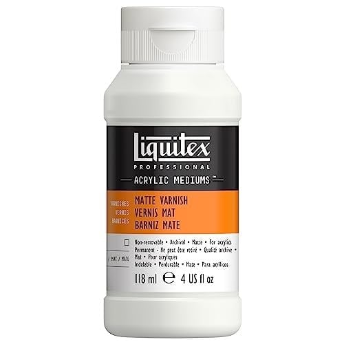 Liquitex 5204 Profesyonel Mat Vernik, Akrilik Boyalar İçin Son Kat Verniği - Saten Son Kat, Sararma Yapmayan, Eskimeye Karşı Dayanıklı, Hızlı Kuruyan, Arşiv Kalitesinde - 4oz Şişe, Şeffaf
