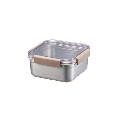 LocknLock Paslanmaz Çelik Fırın & Saklama Kabı Kare Kilitli 1.3 Lt ml - Kahverengi
