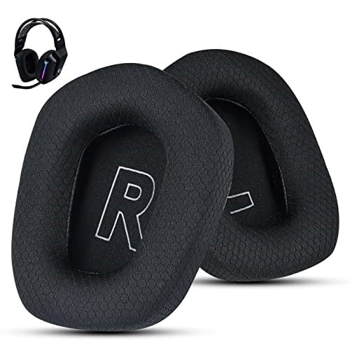 Logitech G733 Oyun Kulaklığı için Kumaş Yedek Kulak Pedleri, Logitech G335 Kablosuz Kulaklık, Yumuşak Mesh Kumaş ve İzolasyon Köpüğü ile Kulaklık Aksesuarları (Siyah)