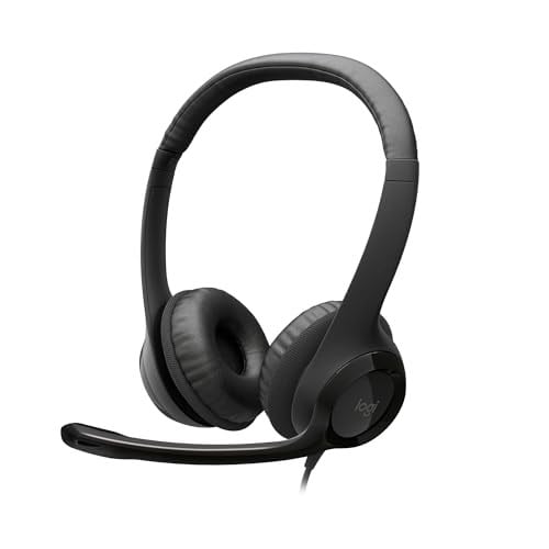 Logitech H390 Kablolu Kulak Üstü Mikrofonlu Kulaklık, Dijital Stereo Ses, Katlanabilir Gürültü Önleyici Mikrofon, Kablo Üzeri Denetimler, Siyah