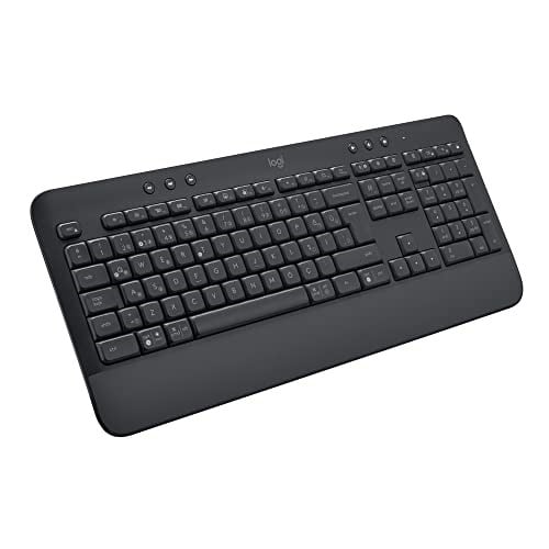 Logitech Signature K650 Tam Boyutlu Kablosuz Klananye, Bilek Desteği, BLE Bluetooth naneya Logi Bolt USB, Derin Yastıklı Tuşlar, Tuş Takımı, PC/Windows/Mac ile Uyumlu, Siyah
