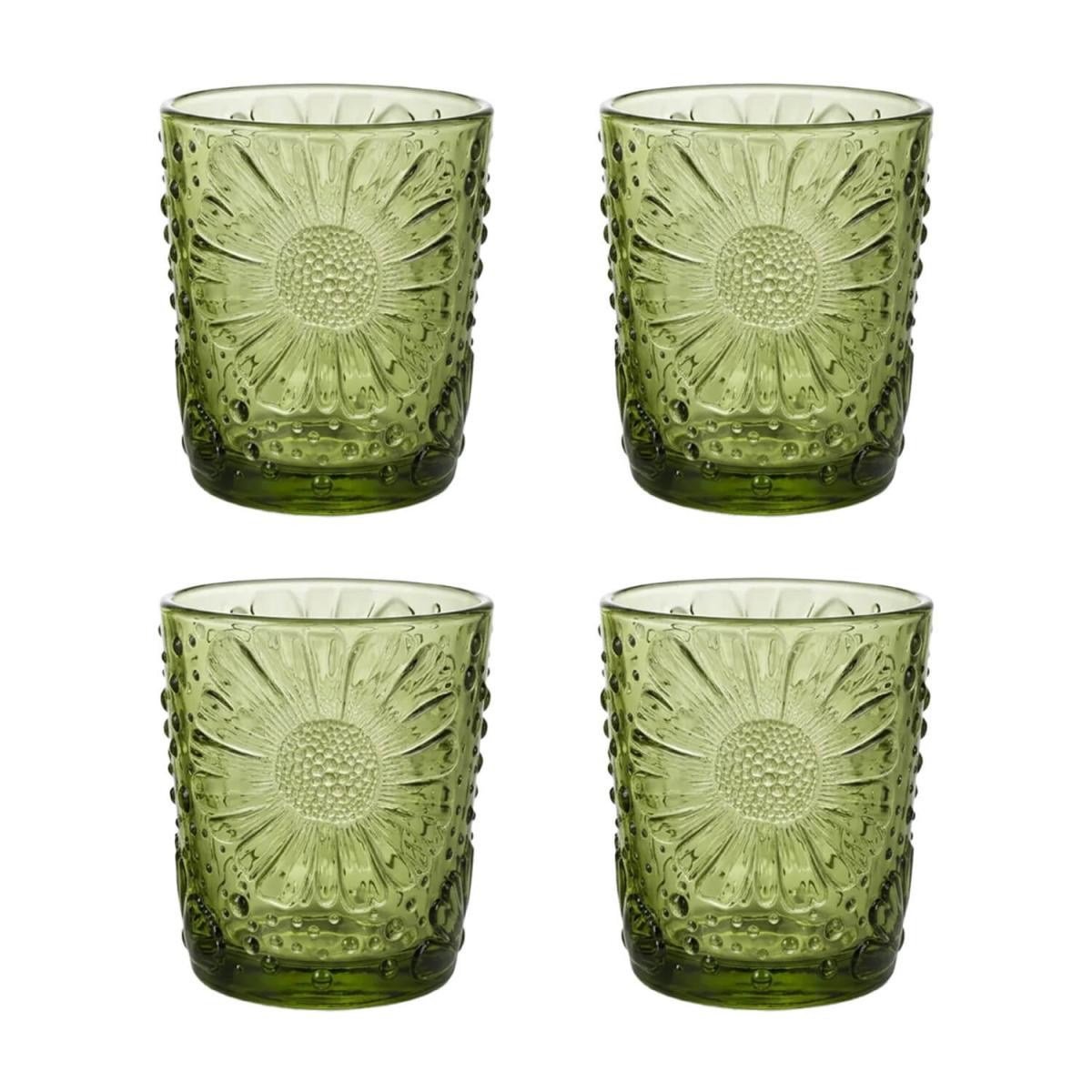 Lucky Art Mara 4’lü Yeşil Cam Su Bardağı Seti 300 Ml