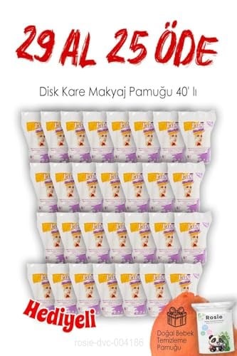 Lux 40'lı 29 AL 25 ÖDE Disk Kare Makyaj Pamuğu ve ROSIE