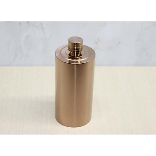 Luxofficial Silindir Tasarım Paslanmaz Çelik Matara - Rose Gold Mat Matbaa Kişisel Likör ve İçecek Şişesi 22x9 cm