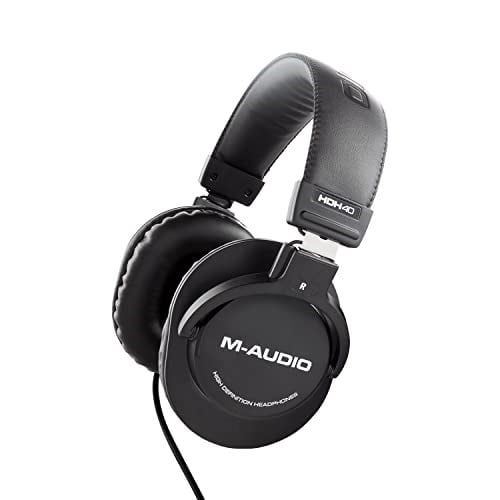 M-AUDIO HDH40 - Kulak Üstü Stüdyo Kulaklıkları, Stüdyo izleme, Podcasting ve Kayıt için Kapalı Arka Tasarım, Esnek Kafa Bandı ve 2.7m Kablo Ile