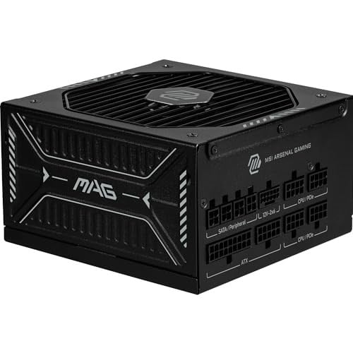MAG PSU A1000GLS PCIE5 1000W 80+ GOLD ATX 3.1 12V-2X6 POWER SUPPLY