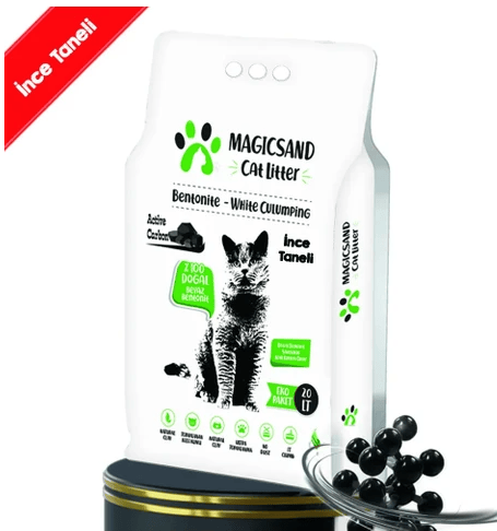 Magicsand Aktif Karbonlu İnce Taneli 20 lt Bentonit Kedi Kumu