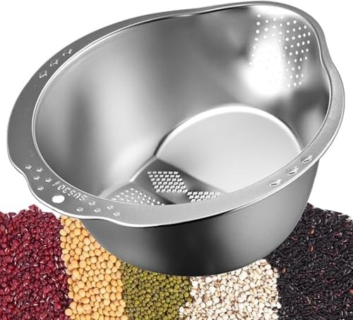 MallArt® Çok Amaçlı Pirinç Meyve Makarna Süzgeci Paslanmaz 304 Çelik