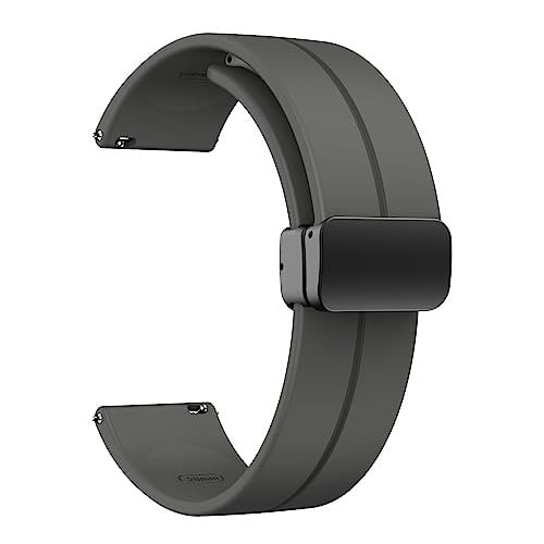 Manyetik saat kayışı 16 mm 18 mm 19 mm 20 mm 22 mm - Hızlı Çıkarma - Cilt Dostu Yumuşak Silikon Spor Saat Kordonu, Erkekler Kadınlar için, Manyetik Katlanır Tokalı Silikon Kayış