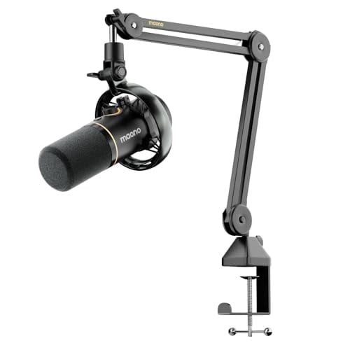 MAONO PD200W Hibrit Kablosuz Podcast Mikrofon, PC için XLR USB Dinamik Mikrofon Seti, Bom Kolu, Yazılım, Gürültü Engelleme, Vokal Kayıt, Akış, İçerik Oluşturma, Ev Stüdyosu, Seslendirme için