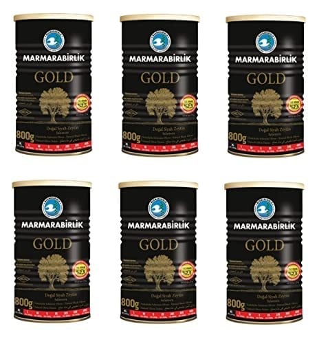 Marmarabirlik Salamura Siyah Zeytin Teneke Gold (XL) 800 Gr - 6'lı