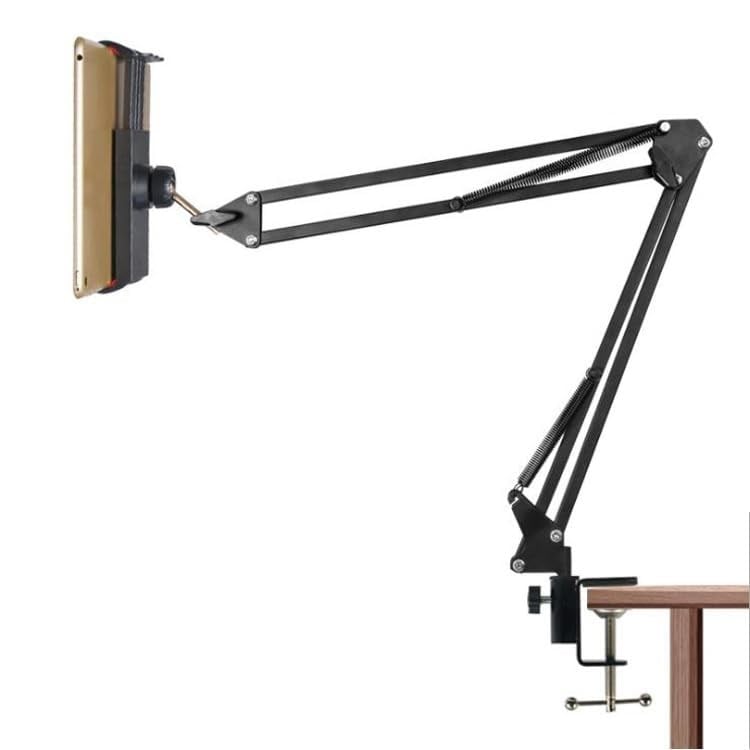 Masaüstü Ayarlanabilir Tablet Tutucu Kol – 360° Dönebilen, Yaylı Metal Kollu, Masa Kelepçeli Tablet Tutuculu Stand (siyah)