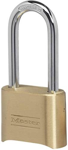 Master Lock 175DLH Pirinç Şifreli Asma Kilit, 5.7 cm Uzun Kelepçe, Dış Mekan Kullanımı