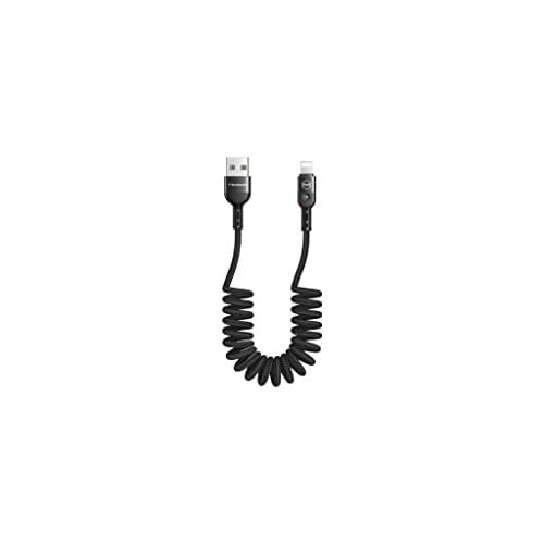 mcdodo Lightning Spiral Ledli Örgü Kablo 1.8M 2A Siyah