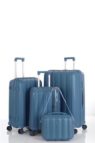 MÇS Polipropilen 4'lü Valiz Seti Sky Blue, V305, Sky Blue, Üniseks Yetişkin