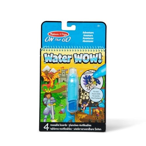 Melissa & Doug Water Wow! Yolculuk için tekrar kullanılabilir aktivite bloğu, su ile renklendirmek için, macera – FSC sertifikalı