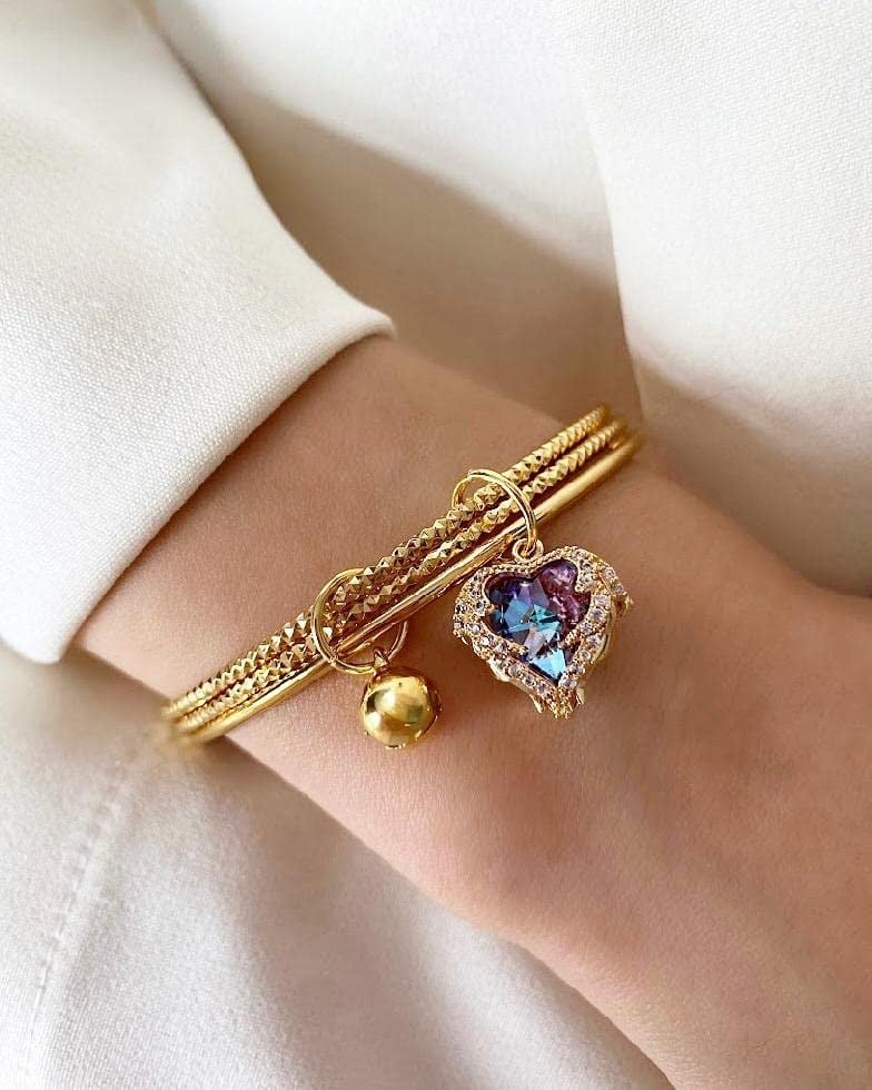 Mel's Accessories 14K Altın Kaplama Üçlü Bilezik Model