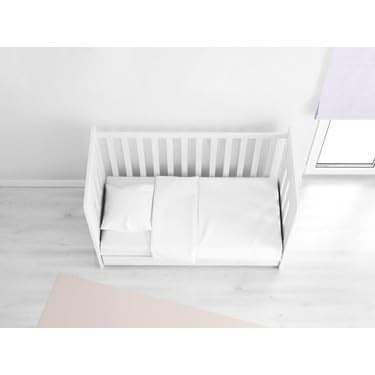 MER-TİM 70x130 Lastikli Ranforce Bebek Çarşaf Takımı - Beyaz